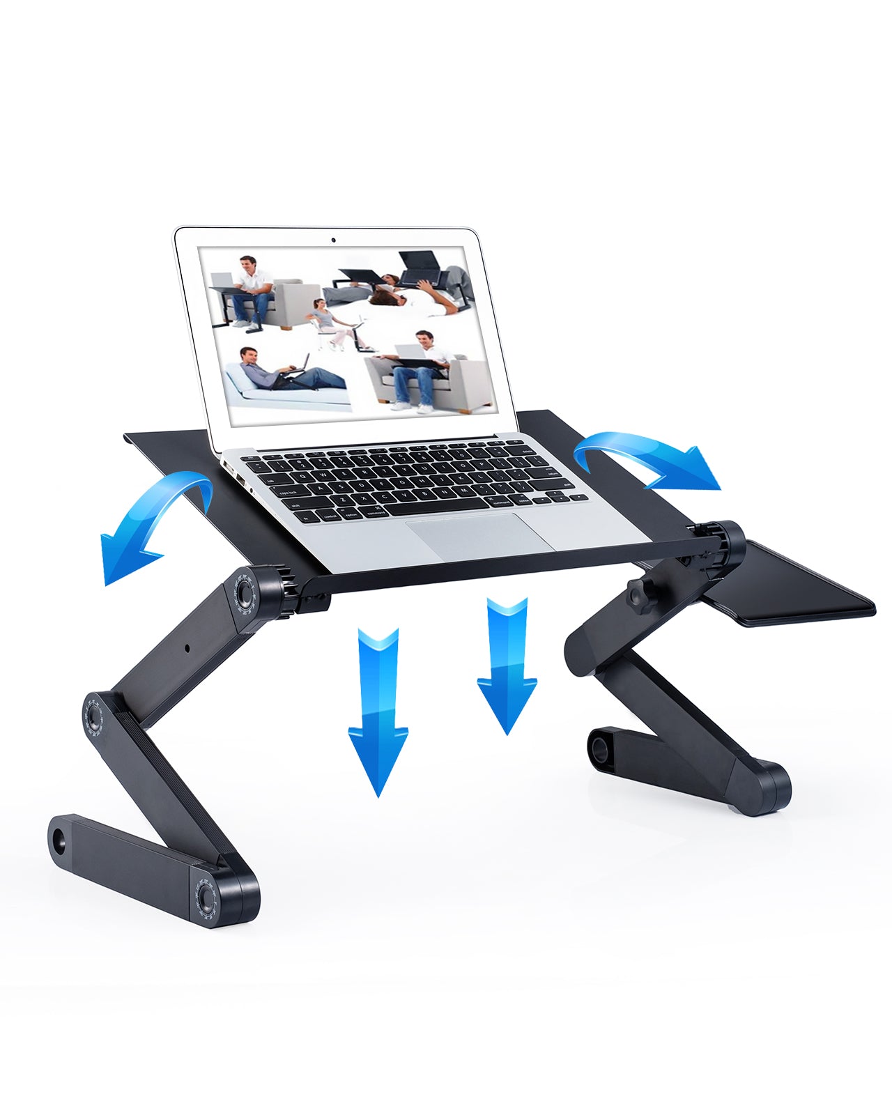 Adjustable Laptop Stand, RAINBEAN Laptop Desk with 2 CPU Cooling USB Fans for Bed Aluminum Lap Workstation Desk with Mouse Pad, Foldable Cook Book Stand Notebook Holder Sofa Adjustable Laptop Stand, RAINBEAN Laptop Desk with 2 CPU Cooling USB Fans for Bed Aluminum Lap Workstation Desk with Mouse Pad, Foldable Cook Book Stand Notebook Holder Sofa